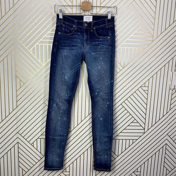 MCGUIRE‎ Newton Splatter Skinny Jeans in Dark Wash Blue Size US 25 - Picture 6 of 11